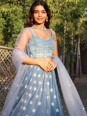 House of Indya Blue Lehenga Set